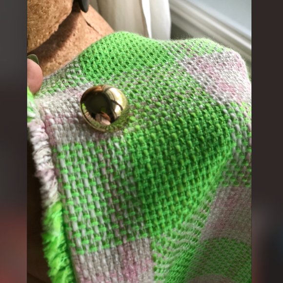 Mango neon tweed checkered blazer - Picture 8 of 11